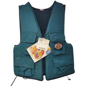 Vintage Stearns Green Life Jacket Adult S-M 32-40 4142 Fishing Swimming Vest NWT